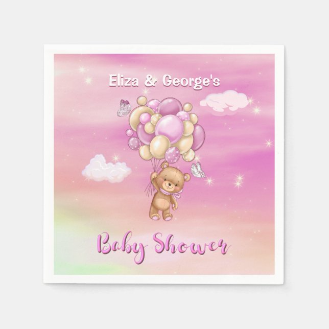 Servilleta De Papel Ducha de osito de peluche rosa (Anverso)