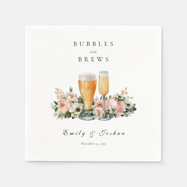 Servilleta De Papel Ducha de Parejas Burbujas y Cervezas (Anverso)