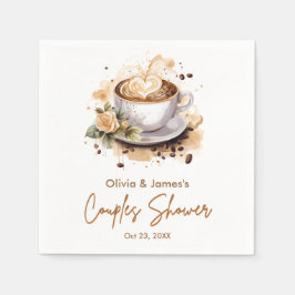 Servilleta De Papel Ducha de parejas de boda temática de café marrón f
