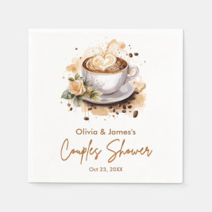 Servilleta De Papel Ducha de parejas de boda temática de café marrón f