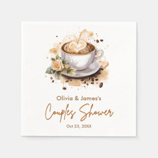 Servilleta De Papel Ducha de parejas de boda temática de café marrón f