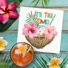 Servilleta De Papel Ducha de parejas Tiki Tropical Cóctel de Coco