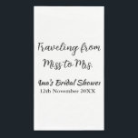 Servilleta De Papel Ducha de viaje de novia agregar nombre fecha de se<br><div class="desc">Diseño</div>