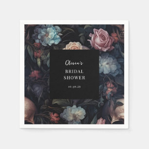 Servilleta De Papel Ducha gótica floral oscura y amorosa