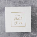 Servilleta De Papel Ducha minimalista de novias de oro<br><div class="desc">Estas minimalistas toallas de ducha de novia doradas son perfectas para una simple ducha de boda. El moderno diseño romántico presenta una tipografía clásica en oro y blanco, acompañada de una caligrafía rústica y elegante con un estilo de letra a mano vintage. Personalizable de cualquier color. Mantenga el diseño simple...</div>