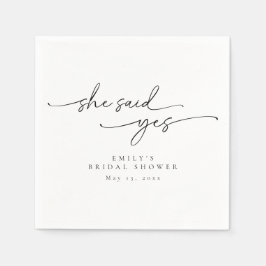 Servilleta De Papel Ducha minimalista De Novias Dijo Que Sí