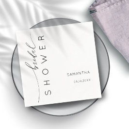 Servilleta De Papel Ducha minimalista de novias en blanco y negro