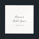Servilleta De Papel Ducha Minimalista simple para novias<br><div class="desc">Estas toallas minimalistas de ducha de novia son perfectas para una ducha nupcial moderna. El diseño,  sencillo y elegante,  presenta una tipografía de escritura clásica y elegante en blanco y negro.</div>