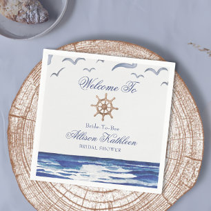 Servilleta De Papel Ducha Náutica Azul Marítima Marítima Bridal