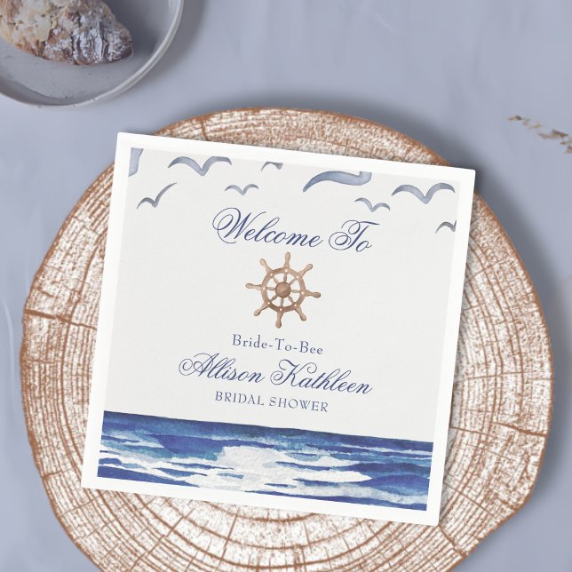 Servilleta De Papel Ducha Náutica Azul Marítima Marítima Bridal (Subido por el creador)