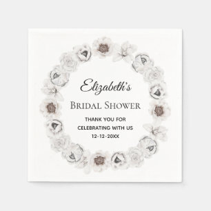 Servilleta De Papel Ducha nupcial Boho White Floral