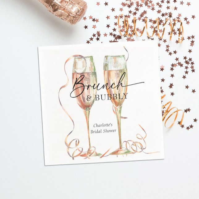 Servilleta De Papel Ducha nupcial Brunch & Bubbly Champagne (Subido por el creador)