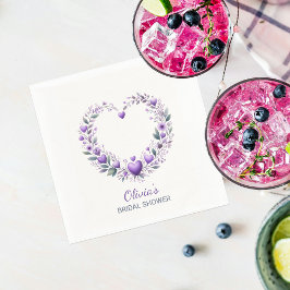 Servilleta De Papel Ducha nupcial cardíaca morada