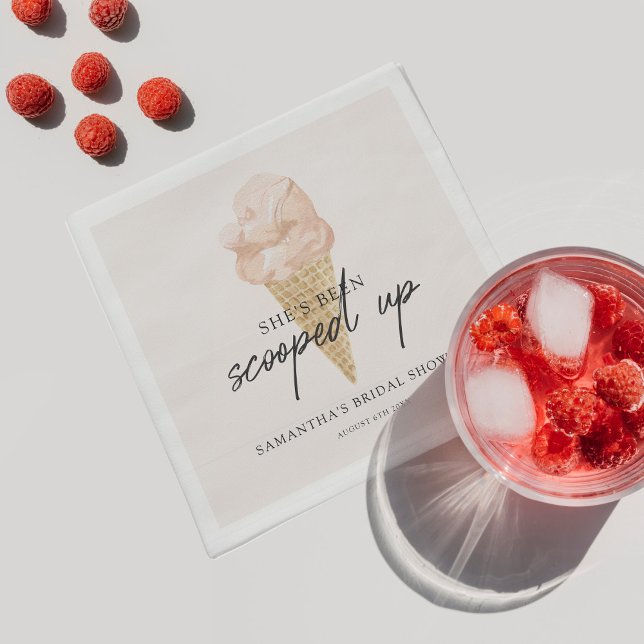 Servilleta De Papel Ducha nupcial con crema de hielo Scoopup Watercolo (Subido por el creador)