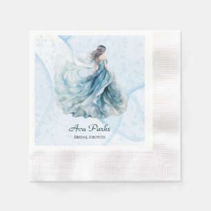 Servilleta De Papel Ducha nupcial con tinta de alcohol azul turbulento
