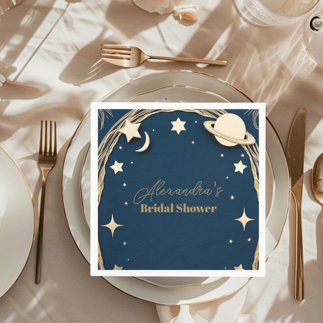 Servilleta De Papel Ducha nupcial Crescent Moon Gold Celestial de la M (Subido por el creador)