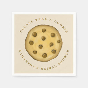 Servilleta De Papel Ducha nupcial Cute Whimsical Chocolate Chip Cookie