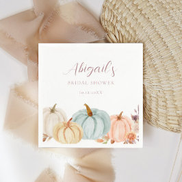 Servilleta De Papel Ducha nupcial de Boho Autumn Floral Pumpkin