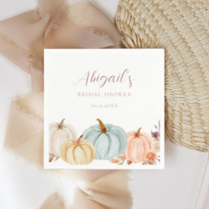 Servilleta De Papel Ducha nupcial de Boho Autumn Floral Pumpkin