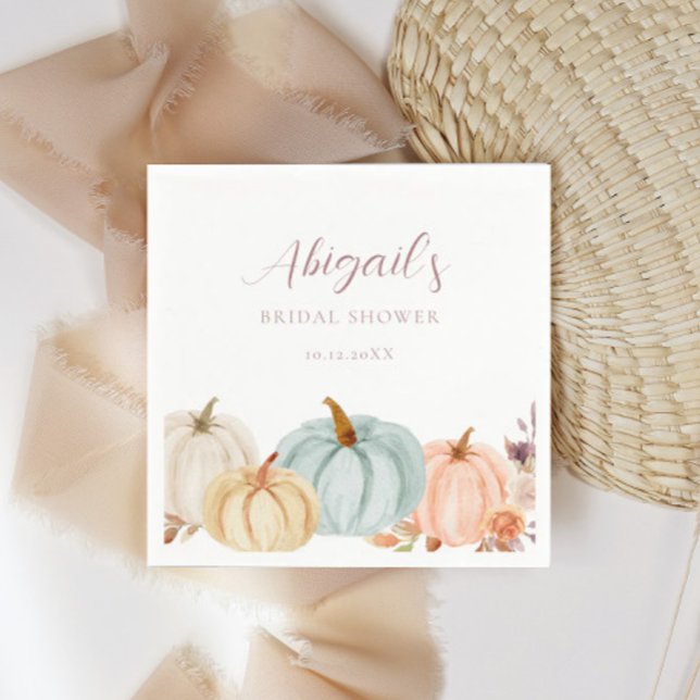 Servilleta De Papel Ducha nupcial de Boho Autumn Floral Pumpkin (Subido por el creador)