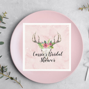 Servilleta De Papel Ducha nupcial de Boho Island Skull