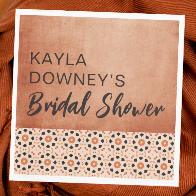 Servilleta De Papel Ducha nupcial de Boho Terracotta (Subido por el creador)
