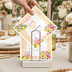 Servilleta De Papel Ducha Nupcial de Limón Rosa Fresca Floral