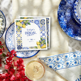 Servilleta De Papel Ducha nupcial de mosaico azul de mosaico italiano