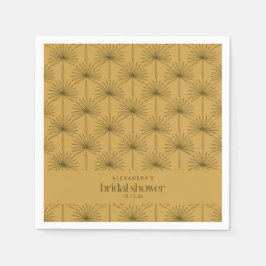 Servilleta De Papel Ducha nupcial de mostaza botánica de hojas de palm