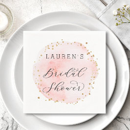 Servilleta De Papel Ducha nupcial de Rubor Watercolor Circle