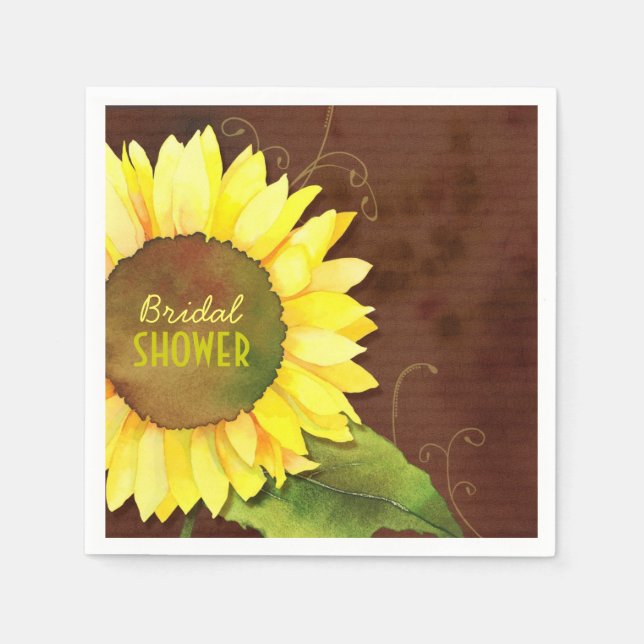 Servilleta De Papel Ducha nupcial de Sunflower Bloom (Anverso)