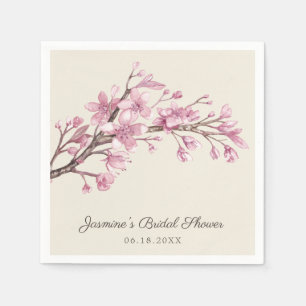 Servilleta De Papel Ducha nupcial Elegante florecimiento de cerezo ros