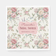 Ducha Nupcial Elegante Rosas Pastel Chic Desgastad