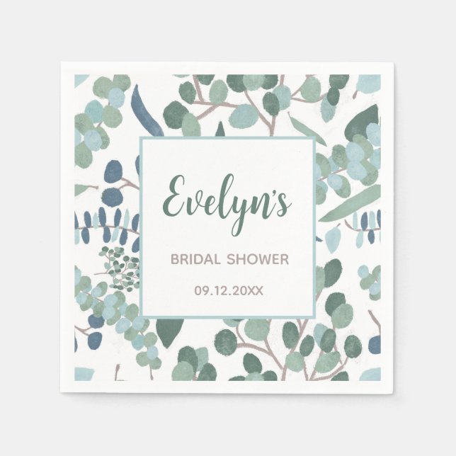 Servilleta De Papel Ducha nupcial Eucalyptus (Anverso)