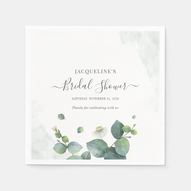 Servilleta De Papel Ducha nupcial Eucalyptus Suculento Verdor (Anverso)