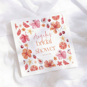 Servilleta De Papel Ducha Nupcial Floral de Naranja Cítrica