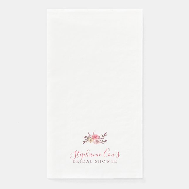 Servilleta De Papel Ducha nupcial floral moderna (Anverso)