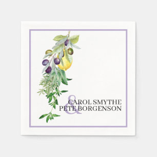 Servilleta De Papel Ducha nupcial Hierbas de limón toscano Novia y Gro