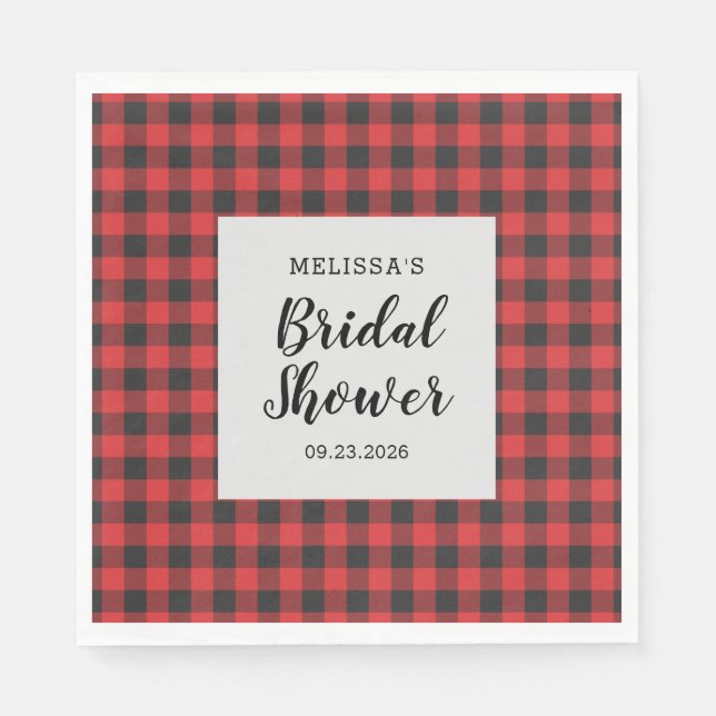 Servilleta De Papel Ducha nupcial Jugada Black Red Buffalo Lumberjack (Anverso)