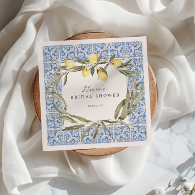 Servilleta De Papel Ducha nupcial mediterránea Tiles Amalfi Capri (Subido por el creador)