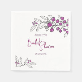 Servilleta De Papel Ducha nupcial mínima hojas moradas