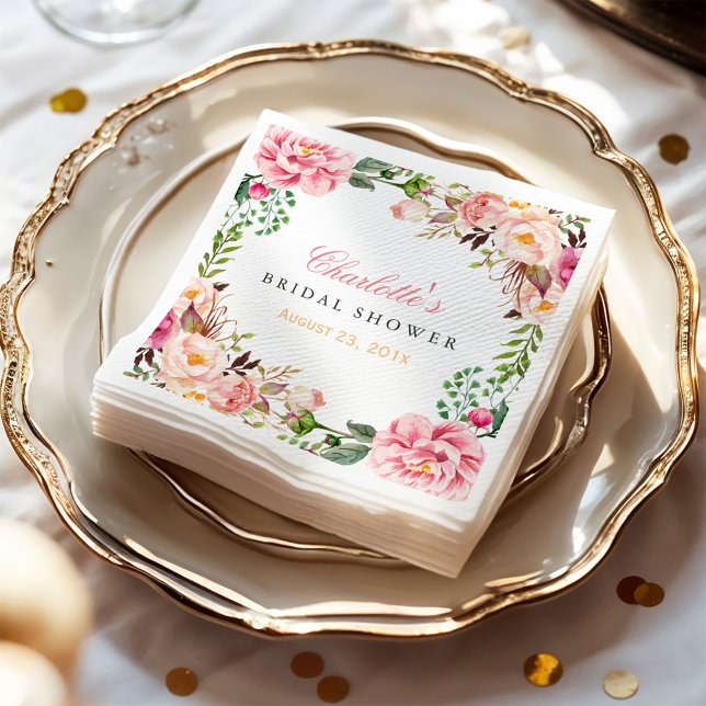 Servilleta De Papel Ducha nupcial Moda romántica Floral Wreath Wrap (Subido por el creador)