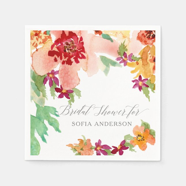 Servilleta De Papel Ducha nupcial moderna acuarela otoño arte otoño (Anverso)