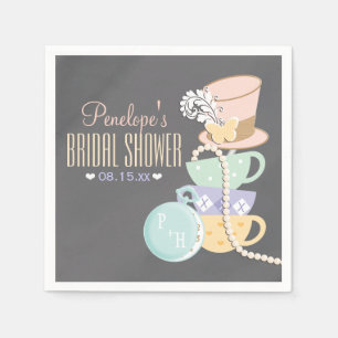 Servilleta De Papel Ducha nupcial monogramada Mad Hatter