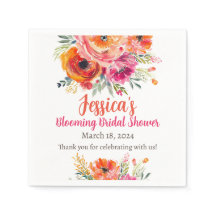 Ducha nupcial Naranja de verano y florines rosas