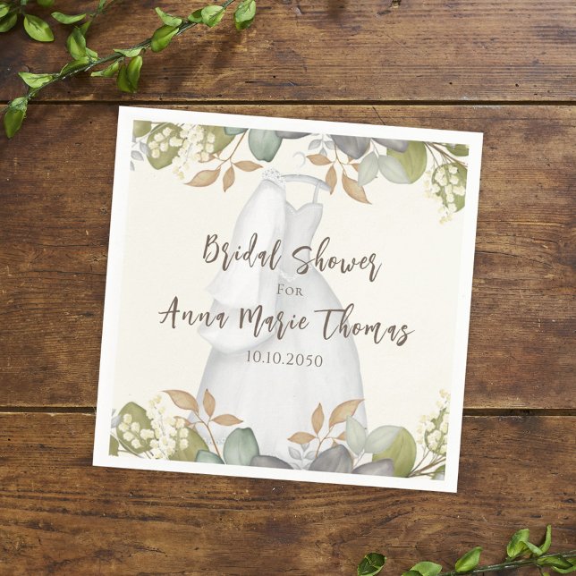 Servilleta De Papel Ducha nupcial otoño deja vestido Boda elegante (Subido por el creador)