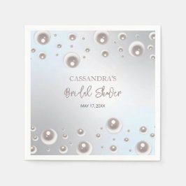 Servilleta De Papel Ducha nupcial plateada Pearl blanca mínima