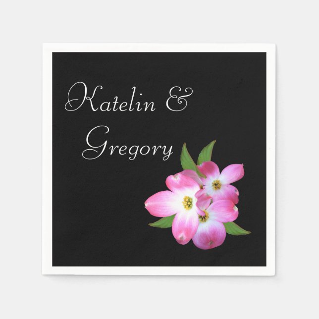 Servilleta De Papel Ducha nupcial Ropa rosa de dogwood (Anverso)