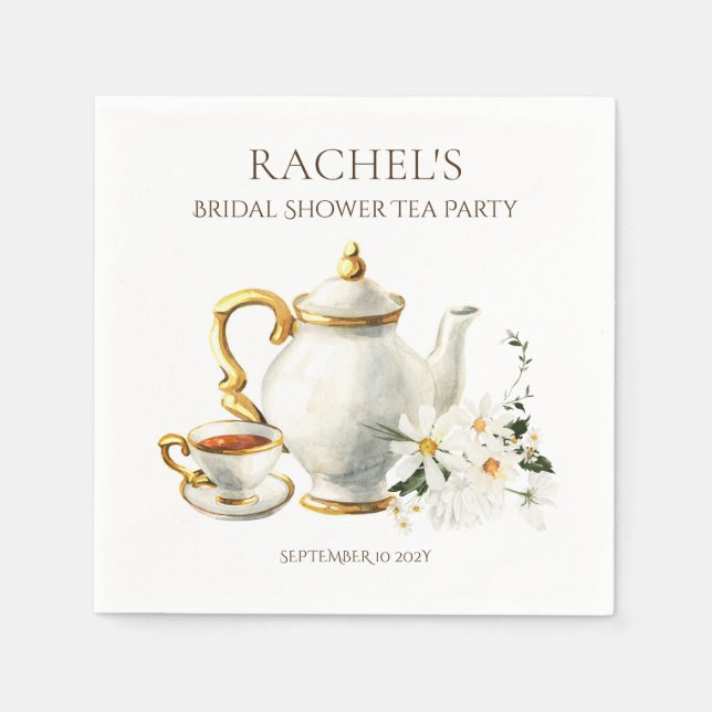 Servilleta De Papel Ducha nupcial Tea Fiesta Napkins (Anverso)
