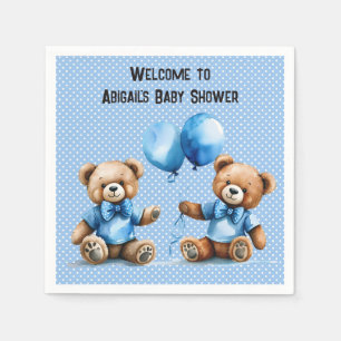 Servilleta De Papel Ducha Twin Baby Boy Con Osos Teddy